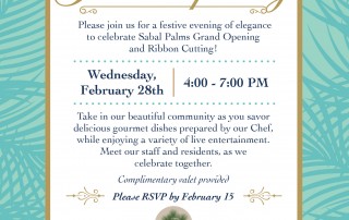 Sabal Palms Grand Opening Invitation Card