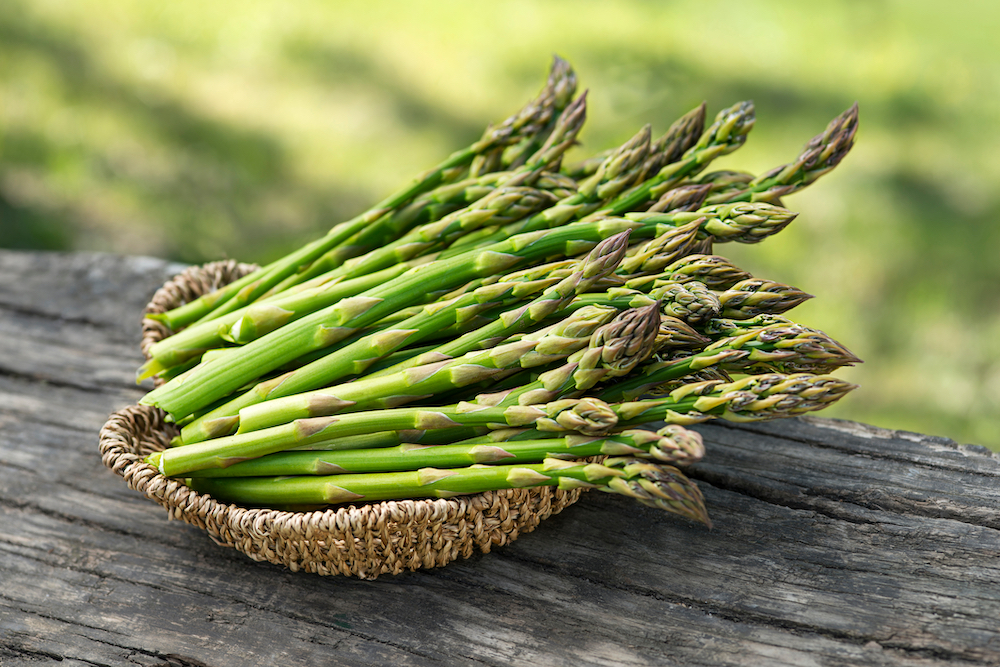 A basket of fresh asparagus